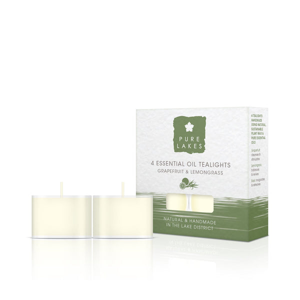 4 Essential Oil Tealights - Grapefruit & Lemongrass Home Pure Lakes 