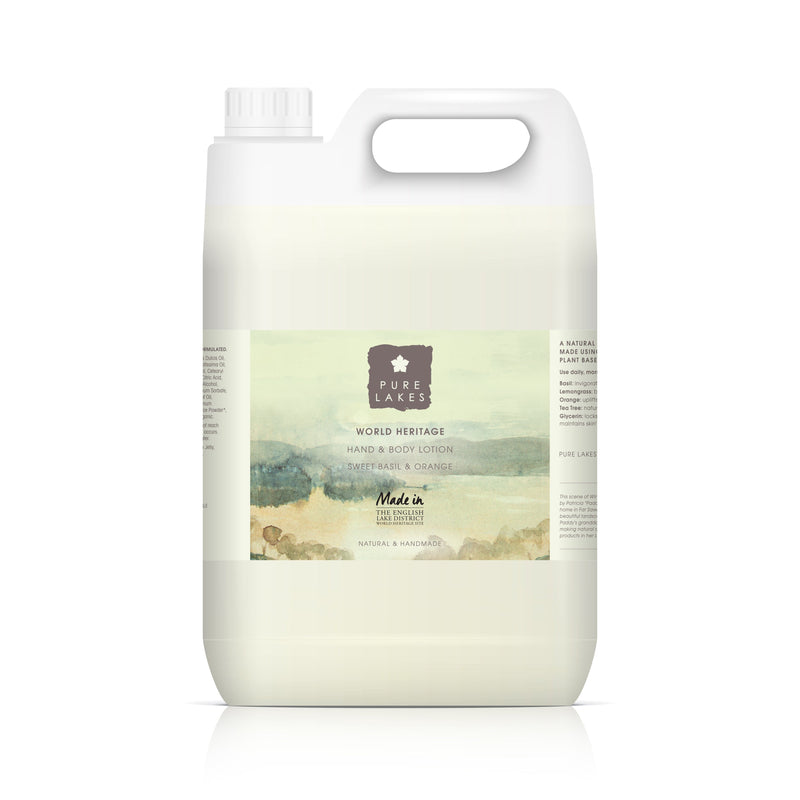 Sweet Basil & Orange Hand & Body Lotion 5 Litre Refill bath & body Pure Lakes 5 Litre 