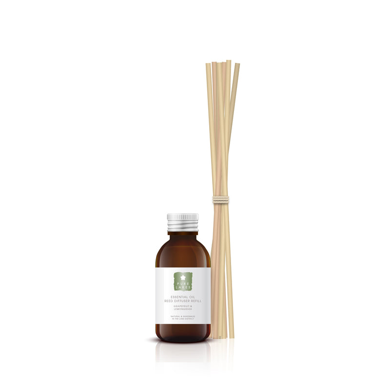 Essential Oil Reed Diffuser - Grapefruit & Lemongrass Home Pure Lakes Skincare 