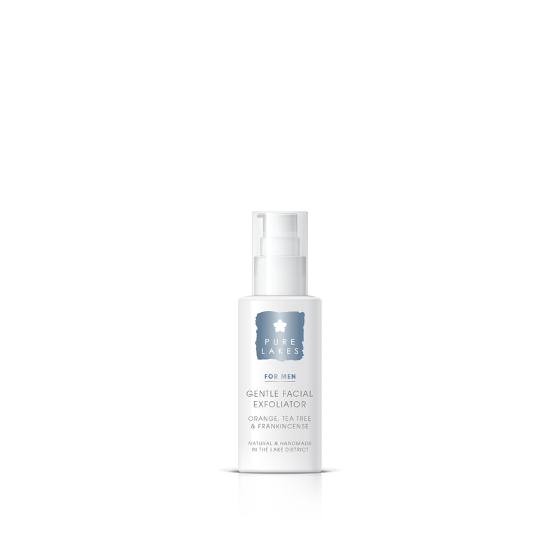 Orange, Tea Tree & Frankincense Gentle Facial Exfoliator mens skincare Pure Lakes 100ml 