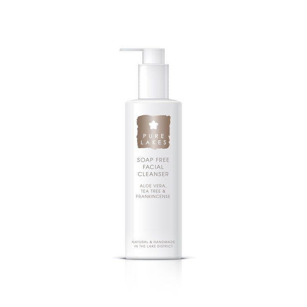 Aloe Vera, Tea Tree & Frankincense Soap Free Facial Cleanser skincare Pure Lakes 250ml 